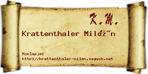 Krattenthaler Milán névjegykártya