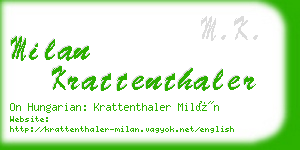 milan krattenthaler business card